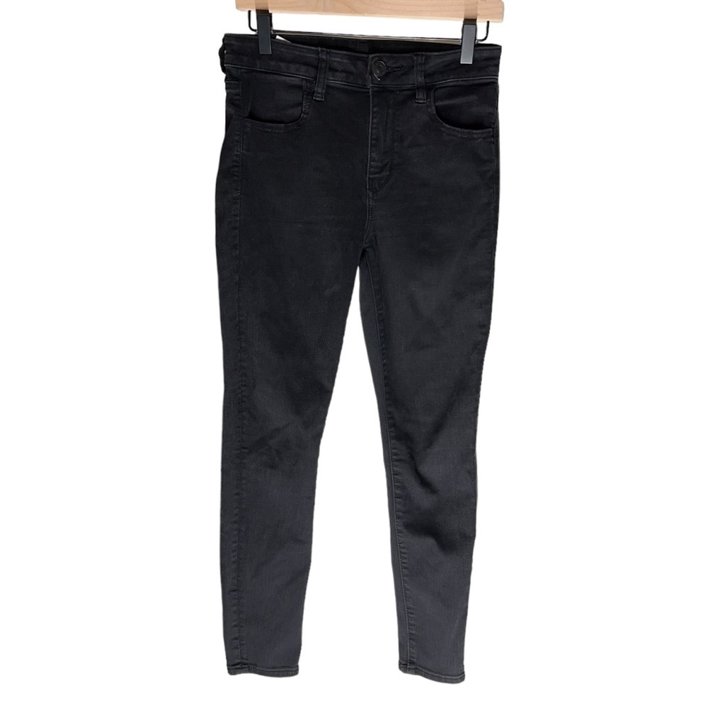 American Eagle Women's Ne(x)t Level Stretch Hi Rise Jegging Black 6 Short